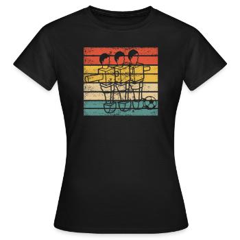 Retro Tischfußball Vintage Tischkicker Wuzzler - Frauen T-Shirt - Schwarz - Vorne - AI Model Female 172 dark (172cm)