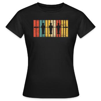Retro Tischfußball Vintage Tischkicker Wuzzler - Frauen T-Shirt - Schwarz - Vorne - AI Model Female 172 dark (172cm)