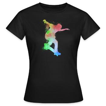 Skateboard Skateboarder Halfpipe Skater - Frauen T-Shirt - Schwarz - Vorne - AI Model Female 172 dark (172cm)