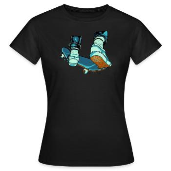 Skateboard Skateboarder Halfpipe Skater - Frauen T-Shirt - Schwarz - Vorne - AI Model Female 172 dark (172cm)