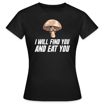 Champignons Cueilleurs de champignons Éponges Champignons Cueilleurs - T-shirt Femme - noir - Devant - AI Model Female 172 dark (172cm)