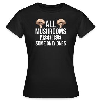 Champignons Cueilleurs de champignons Éponges Champignons Cueilleurs - T-shirt Femme - noir - Devant - AI Model Female 172 dark (172cm)