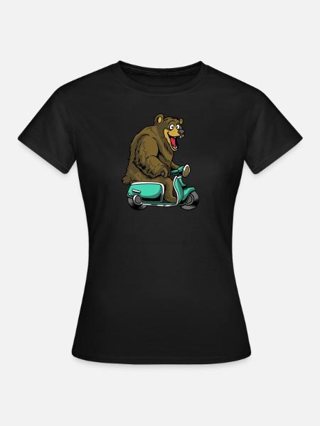 Motorroller Mofa Moped Roller - Frauen T-Shirt - Schwarz