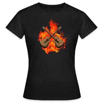 Guitare électrique guitare - T-shirt Femme - noir - Devant - AI Model Female 172 dark (172cm)