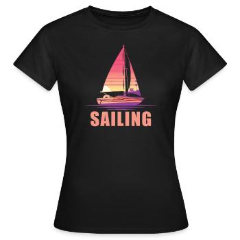 Seglen Segelboot Segler - Frauen T-Shirt - Schwarz - Vorne - AI Model Female 172 dark (172cm)