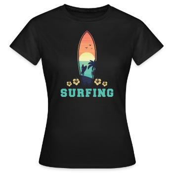 Surfeurs surfeurs - T-shirt Femme - noir - Devant - AI Model Female 172 dark (172cm)