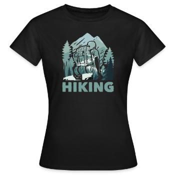 Randonneurs de trekking randonneurs - T-shirt Femme - noir - Devant - AI Model Female 172 dark (172cm)