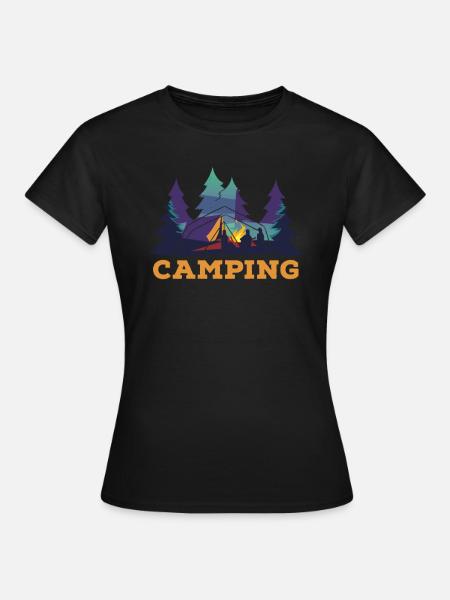 Campeggio Camping Camping Camping - Maglietta da donna - nero