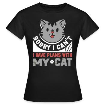 Cat Rental Cat Domestic Cat - Women's T-Shirt - black - Front - AI Model Female 172 dark (172cm)