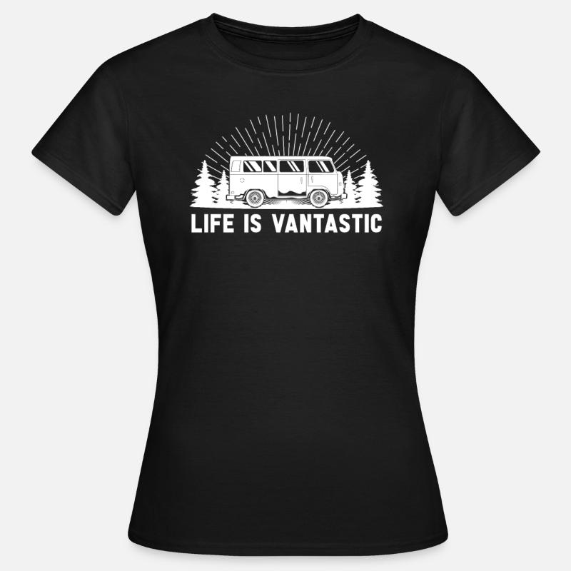 Camper Bus Caravan Camper Bus - Frauen T-Shirt - Schwarz