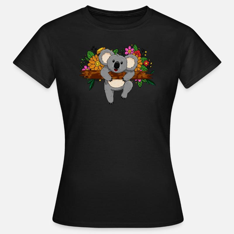 Koala Koalabär - Dame-T-shirt - sort