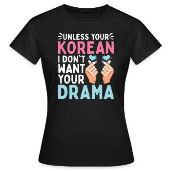 K-Pop Kpop K-Drama Korean Pop Musique - T-shirt Femme - noir - Devant - AI Model Female 172 dark (172cm)