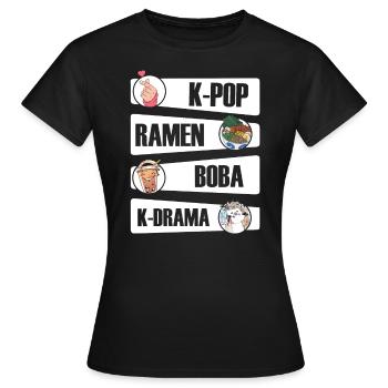 K-Pop Kpop K-Drama Korean Pop Musique - T-shirt Femme - noir - Devant - AI Model Female 172 dark (172cm)