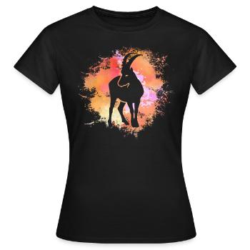Capricorne Signe astrologique Horoscope Astrologie - T-shirt Femme - noir - Devant - AI Model Female 172 dark (172cm)