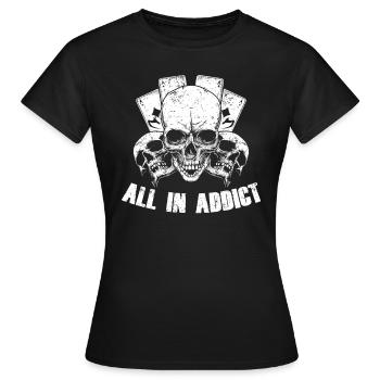 Poker Pokerspieler Texas Holdem - Frauen T-Shirt - Schwarz - Vorne - AI Model Female 172 dark (172cm)