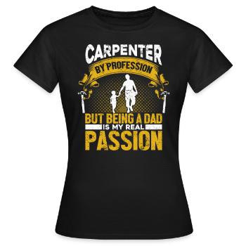 Charpentier menuisier menuisier - T-shirt Femme - noir - Devant - AI Model Female 172 dark (172cm)
