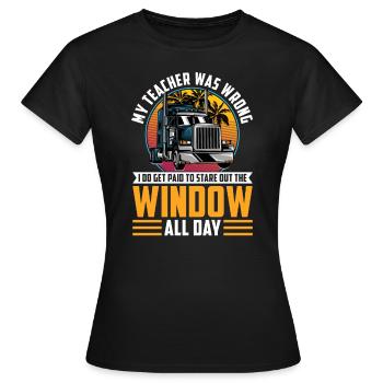 Truck Driver Truck Driver Truck Driver Trucker - Women's T-Shirt - black - Front - AI Model Female 172 dark (172cm)