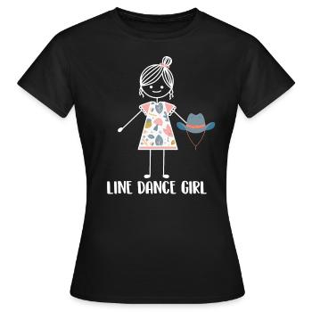 Line Dance Line Dancing - Frauen T-Shirt - Schwarz - Vorne - AI Model Female 172 dark (172cm)