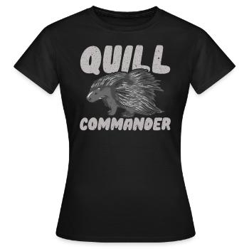 Stachelschwein - Frauen T-Shirt - Schwarz - Vorne - AI Model Female 172 dark (172cm)