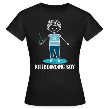Kitesurfen Kiteboarding Kite Kiten - Vrouwen T-shirt - zwart - Voor - AI Model Female 172 dark (172cm)