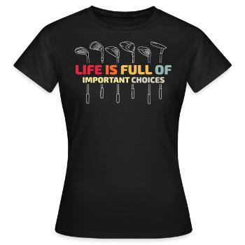 Golf Golfschläger - Frauen T-Shirt - Schwarz - Vorne - AI Model Female 172 dark (172cm)