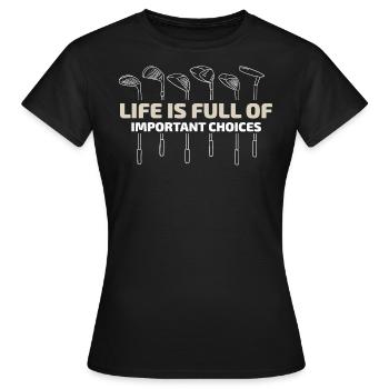 Golf Golfschläger - Frauen T-Shirt - Schwarz - Vorne - AI Model Female 172 dark (172cm)