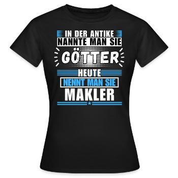 Les dieux dans l’Antiquité. Le courtier d’aujourd’hui - T-shirt Femme - noir - Devant - AI Model Female 172 dark (172cm)