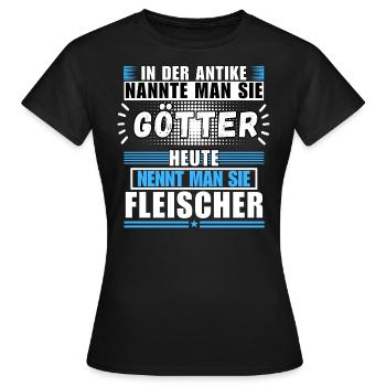 Les dieux dans l’Antiquité. Aujourd’hui boucher - T-shirt Femme - noir - Devant - AI Model Female 172 dark (172cm)