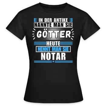 Les dieux dans l’Antiquité. Aujourd’hui notaire - T-shirt Femme - noir - Devant - AI Model Female 172 dark (172cm)