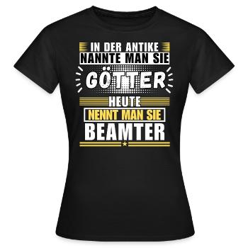 Dieux dans l'Antiquité. Aujourd'hui fonctionnaire - T-shirt Femme - noir - Devant - AI Model Female 172 dark (172cm)