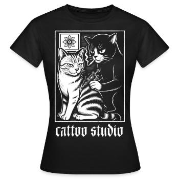 Cattoo Studio - Women's T-Shirt - black - Front - AI Model Female 172 dark (172cm)