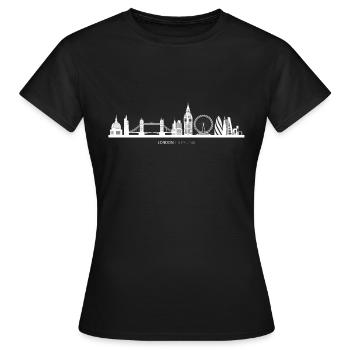 London Landmarks Skyline Gift - Women's T-Shirt - black - Front - AI Model Female 172 dark (172cm)