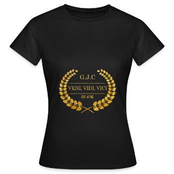 Veni Vidi vici - Gaius Julius Caesar gold design - Frauen T-Shirt - Schwarz - Vorne - AI Model Female 172 dark (172cm)
