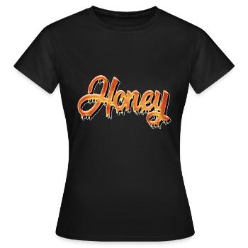 Lettrage graffiti miel miel - T-shirt Femme - noir - Devant - AI Model Female 172 dark (172cm)