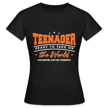 Adolescent officiel - T-shirt Femme - noir - Devant - AI Model Female 172 dark (172cm)