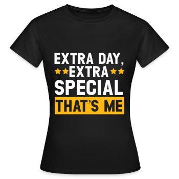 Happy Birthday Leap Year February 29 Leap Day - Women's T-Shirt - black - Front - AI Model Female 172 dark (172cm)