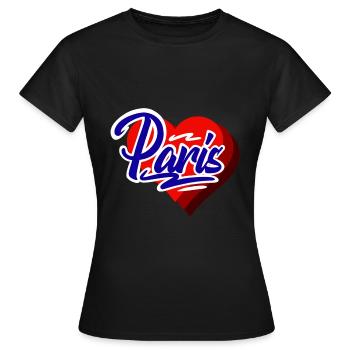 Paris - Women's T-Shirt - black - Front - AI Model Female 172 dark (172cm)