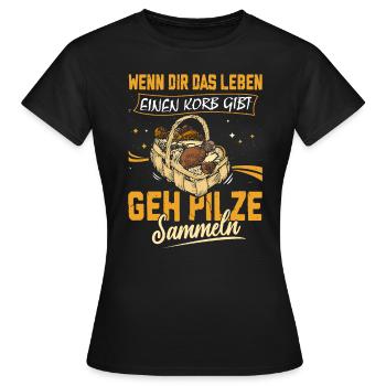 Pilzsammler - Frauen T-Shirt - Schwarz - Vorne - AI Model Female 172 dark (172cm)