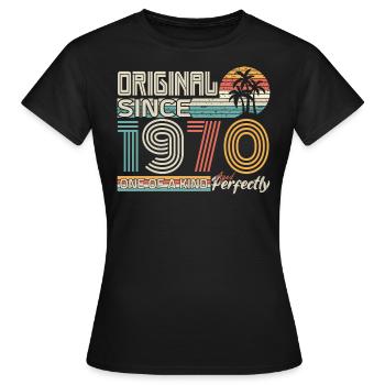 1970 anniversary 1970 born in 1970 anniversary - Women's T-Shirt - black - Front - AI Model Female 172 dark (172cm)