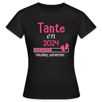 Tante en 2024 Cadeau Future Tata - T-shirt Femme - noir - Devant - AI Model Female 172 dark (172cm)