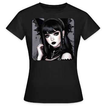 Jolie fille gothique - T-shirt Femme - noir - Devant - AI Model Female 172 dark (172cm)