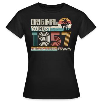 August 1957 anniversaire August 1957 cadeau - T-shirt Femme - noir - Devant - AI Model Female 172 dark (172cm)