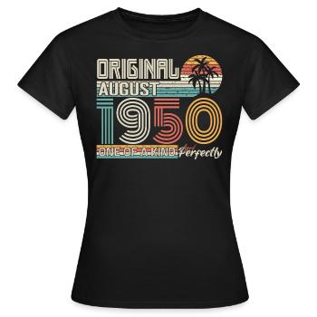 August 1950 anniversaire August 1950 cadeau - T-shirt Femme - noir - Devant - AI Model Female 172 dark (172cm)