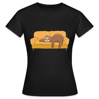 Lazy sloth laziness in lockdown - Women's T-Shirt - black - Front - AI Model Female 172 dark (172cm)