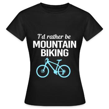 Mountain biking Mountain biking Mountain bikers - Women's T-Shirt - black - Front - AI Model Female 172 dark (172cm)