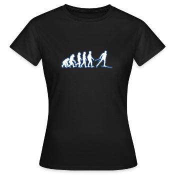 Evolution Langlauf Langläufer Geschenk - Frauen T-Shirt - Schwarz - Vorne - AI Model Female 172 dark (172cm)