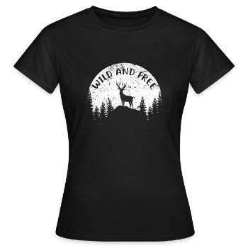 Wild and Free Nature Homme de montagne - T-shirt Femme - noir - Devant - AI Model Female 172 dark (172cm)
