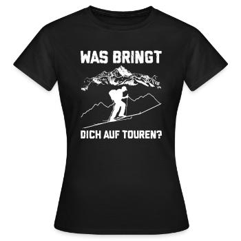 What makes you touring ski tour - Women's T-Shirt - black - Front - AI Model Female 172 dark (172cm)