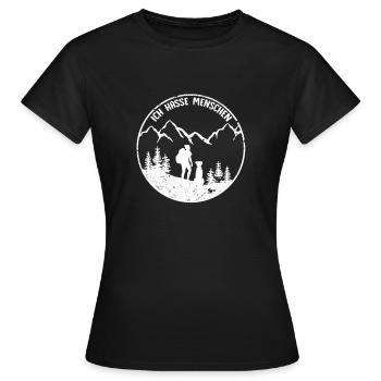 Ich hasse Menschen Hund und Frauchen - Frauen T-Shirt - Schwarz - Vorne - AI Model Female 172 dark (172cm)