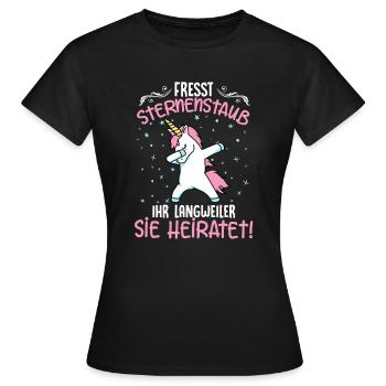 Einhorn Hen Party Bachelorette Party - Women's T-Shirt - black - Front - AI Model Female 172 dark (172cm)